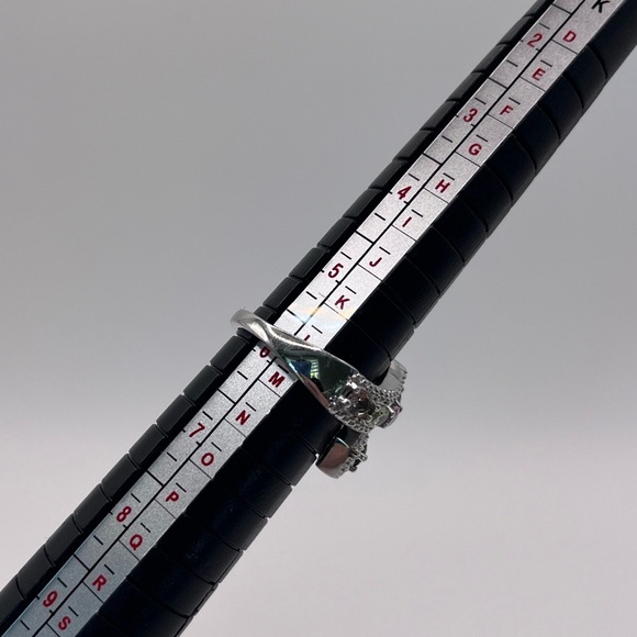 1.00 CT Natural Tourmaline Oval Cut Rhodium Plated Silver Ring - Picture 7 of 7